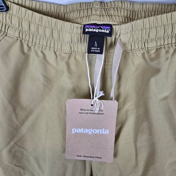 Patagonia Kids Quandary Pants Size L/12 Classic Tan Hiking 40+ UPF - Picture 3 of 4
